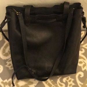 Medium Drawstring Transport Leather Tote